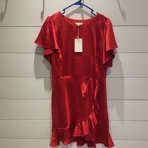 Skies Are Blue Vibrant Red Dress